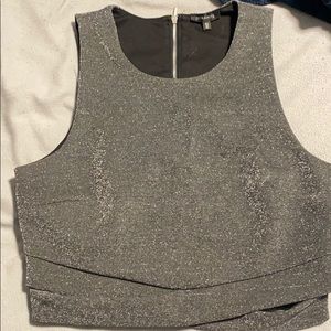 Sparkly silver crop top